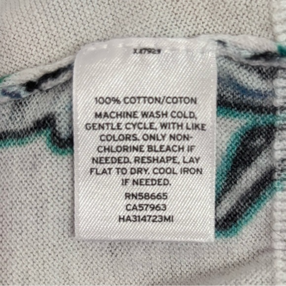 Halogen White with Blue and Green Floral Button Front Cardigan Sweater Size XL - Picture 15 of 16